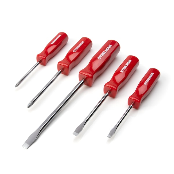 Steelman 5Piece Square Grip Slotted and Phillips Head Screwdriver Set